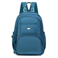 Zaino da viaggio multifunzionale blu navy in nylon impermeabile con anello argentato - Blu