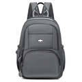 Minimalist dark grey multifunctional waterproof travel backpack with multi-layer zipper pockets - Gray