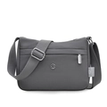 Waterproof grey nylon crossbody bag for women with adjustable shoulder strap - Luxury Grey