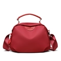 Red high-capacity Oxford fabric shoulder bag with wide strap and SOSIDI logo - Red