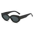 Occhiali da sole retrò cat-eye neri con montatura spessa lucida e lenti scure - Montatura Nero Lucido Lenti Grigie