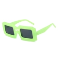 Occhiali da sole squadrati verde neon con montatura spessa e lenti scure moda - Regolare / Montatura Verde Lenti Grigie