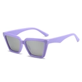 Occhiali da sole cat-eye viola con montatura spessa e rivetti in argento stile retrò Y2K - Montatura Viola Specchio Argento