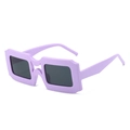 Lunettes de soleil violettes à monture épaisse de forme rectangulaire rétro chic - Standard / Standard (TVA 13 % incluse) Monture violette / Verres gris