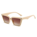 Mode Cat-Eye Sonnenbrille mit cremefarbenem Rahmen und braunen Verlaufsgläsern - Off-White Rahmen Verlauf Tee Gläser