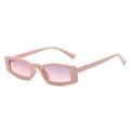Chic pink rectangular sunglasses with pink gradient lenses and vintage frames - Pink Frame Purple Pink Lens