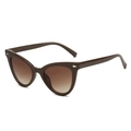 Gafas de sol retro ojo de gato con montura marrón oscuro y lentes degradadas con plata - Montura Té Lente Té Degradado