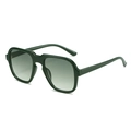 Fashionable dark green geometric sunglasses with matching gradient lenses in a large frame - Regular / Regular (Inc. 13% Tax), Green Frame & Green Lenses