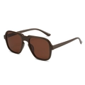 Retro aviator sunglasses in dark brown translucent finish with smooth glossy frames - Regular / Regular (Inc. 13% VAT) Brown Frame Solid Brown Lenses