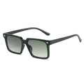 Gafas de sol cuadradas oversize con cristales degradados grises y remaches plata - Montura Verde / Lentes Verdes