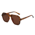 Fashionable tortoise shell sunglasses with dark brown lenses in a geometric frame - Regular / Regular (Incl. 13% VAT) Leopard Frame All Tea Lenses