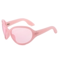 Fashionable alien-style light pink sunglasses with oval lenses for a hip-hop look - Regular / Jelly Pink Frame Pink Lens