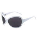 Lunettes de soleil ovales blanches oversize avec verres foncés style hip-hop rétro - Monture Blanche Verres Gris