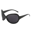 Lunettes de soleil carrées noires surdimensionnées avec pont croisé et verres gris - Monture Noire Verres Gris
