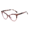 Monture œil de chat motif écaille rose et violet avec clous en métal argenté - Camo Rose Verres Transparents