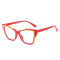 Montatura per occhiali cat eye bicolore rosso e giallo realizzata in materiale TR90 - Rosso con Montatura Gialla (C0.4)