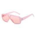 Chic oversized square sunglasses featuring translucent pink frames and tinted lenses - Regular / Regular Pink Frames with Pink Lenses (Inc. 13% VAT)