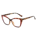Stylish TR90 cat-eye blue light glasses with a classic tortoise pattern finish - Leopard with Red Frame (C0.5)