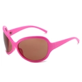 Oversized hot pink butterfly sunglasses with tinted lenses for women hip-hop style - Pink Frame Brown Lens
