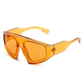 Oversized orange transparent cycling sunglasses with a sporty Y2K wrap-around shield design - Regular / Regular (Inc. 13% VAT) Orange Frame Orange Lenses