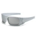 Lunettes de soleil de sport argent mat avec verres gris et monture futuriste - Standard / Standard (incl. 13% TVA) monture argentée et verres miroirs argentés