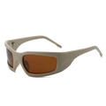 Lunettes de sport rétro avec monture beige et verres ambrés pour le cyclisme actif - Standard / Standard (13 % TVA incluse) monture beige, verres marron plein