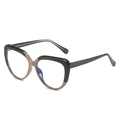 Occhiali anti-luce blu con montura TR cat-eye e design bicolore nero e marrone giuntato - Montura Nero Sopra Marrone Sotto
