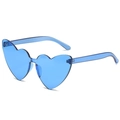 Lunettes de soleil cœur sans monture bleu transparent avec design monobloc intégré - Standard / Standard (verres bleus)