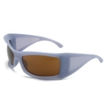 Sporty matte lavender oversized sunglasses with brown lenses and streamlined frame - Regular / Standard (Incl. 13% VAT) Grey Frame Tea Lenses