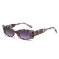 Retro square sunglasses with marble acetate frame and purple gradient lenses - Gray Tortoise Frame Double Gray Lens