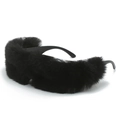 Occhiali da sole neri con soffice pelliccia sintetica per un look invernale trendy - Velluto Nero