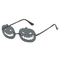 Occhiali da sole a zucca per Halloween con design Jack-O-Lantern e lenti grigio scuro - Montatura Nera Lenti Grigie