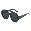 Lunettes de soleil aviateur oversize avec monture noire à double pont et verres noirs - Standard / Monture Noir Brillant Verres Gris