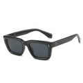 Lunettes de soleil rétro à monture épaisse avec clous métalliques et verres UV400 - Monture Noir Brillant Verres Gris