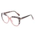 Cat eye glasses frame in tortoise and pink color combination with blue light filter - Tortoise Upper and Pink Lower