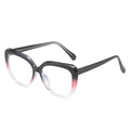 Montatura per occhiali cat eye in nero e sfumato trasparente con accenti rosa - Montatura Sfumata Nero Rosso Trasparente