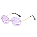 Halloween pumpkin sunglasses with purple lenses and gold metal frames for party costume - Gold Frame Light Purple Lens