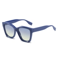 Fashionable square sunglasses featuring dark blue frames and blue-yellow gradient lenses - Regular / Blue Frame Blue Yellow Lens