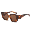 Occhiali da sole squadrati vintage tartarugati con lenti marroni per uno stile unico - Montatura Leopardata / Lenti Tè