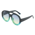 Lunettes de soleil aviateur dégradé bleu avec monture mouchetée sarcelle et verres teintés - Standard / Monture Dégradée Noir Bleu Verres Gris Jaune