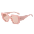 Occhiali da sole quadrati moderni con montatura rosa spessa e lenti marroni sfumate - Montatura Rosa / Lenti Rosa