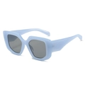 Light blue thick square sunglasses with dark grey UV lenses for women in retro style - Regular / Regular (Inc. 13% VAT) Jelly Blue Frame with Gray Lenses
