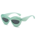Retro mint green oversized cat-eye sunglasses with thick bubble frames and dark lenses - Regular / Green Frame Grey Lens