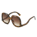 Gafas de sol retro de gran tamaño con montura de carey y lentes degradadas marrones - Montura de Leopardo Lentes Marrones Degradadas