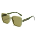 Gafas de sol cuadradas verdes con adornos de rosa, perla y corazón en las patillas - Montura Verde / Lentes Verdes
