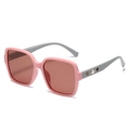 Gafas de sol cuadradas rosas y grises para niños con perlas y corazones - Montura Rosa / Lentes Rosas