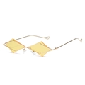 Chic geometric sunglasses with yellow rhombus lenses and a sleek gold metal frame - Gold Frame Yellow Lenses
