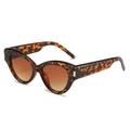 Schicke Cat-Eye-Sonnenbrille mit Schildpatt-Rahmen und braunen Verlaufsgläsern - Normal / Leopard-Rahmen Braune Verlaufsgläser