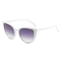 Lunettes de soleil œil de chat blanches à la mode avec verres violets dégradés - Standard / Monture blanche avec verres gris doubles (incl. 13 % TVA)