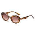 Lunettes de soleil ovales rétro en écaille avec verres dégradés marron style Y2K - Standard / Standard (TVA de 13 % incluse) monture léopard et verres double thé